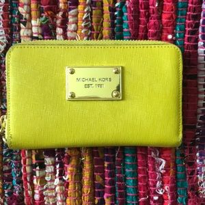 Yellow Michael Kors wallet